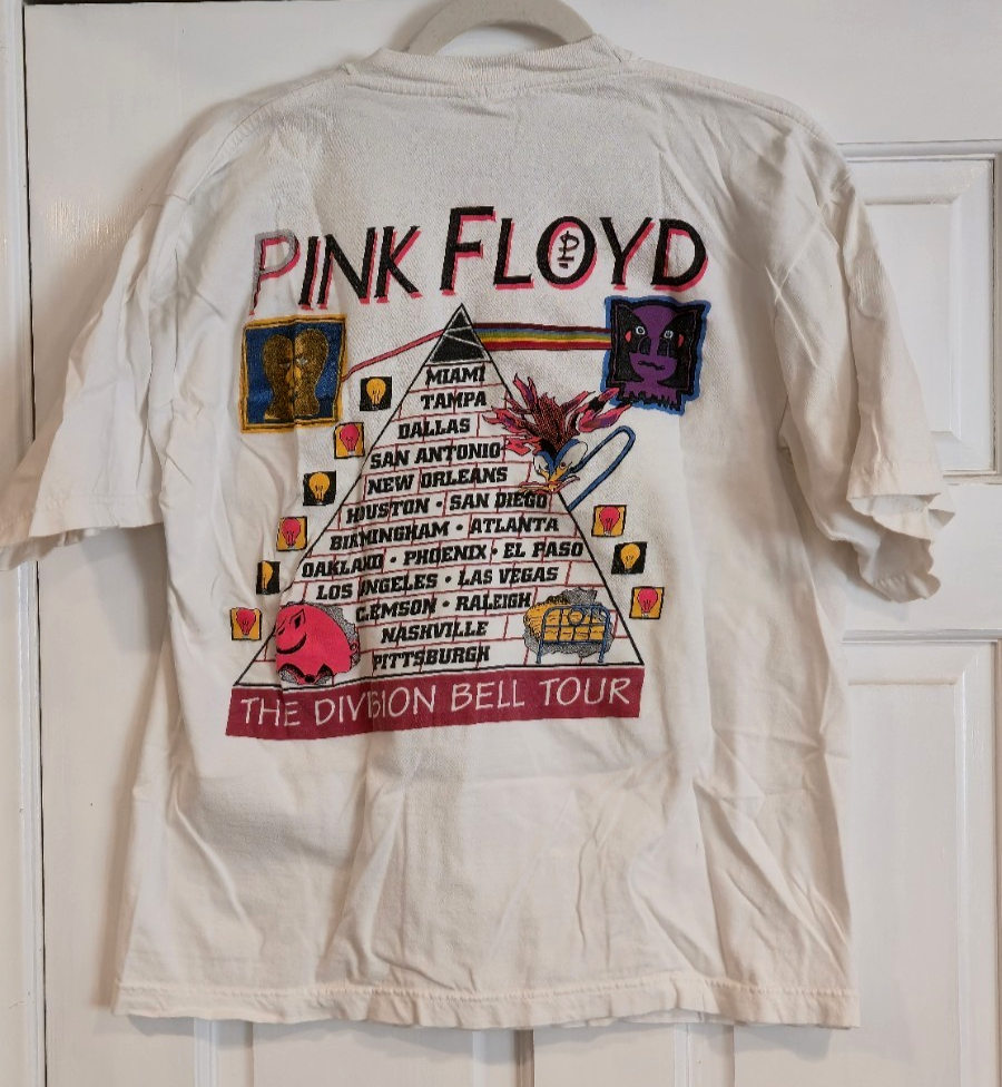 Vintage Pink Floyd 1994 Division Bell Tour T-Shirt , Size L, White