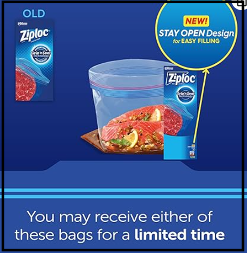 Ziploc Quart Food Storage Freezer Bags, Grip 'n Seal Technology