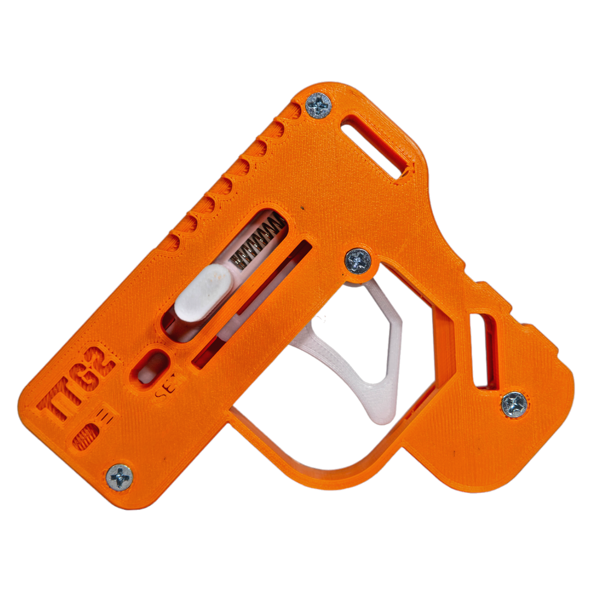 トイガン TAKu 3D Printed Toy TicTac Gun - Launch TicTac 5-8' - Orange/White
