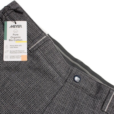 Meyer NWT Chinos / Casual Pants Size 50 34 US In Gray Houndstooth Cotton Blend