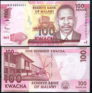 100 Kwacha Malawi 2014 UNC Pick 59