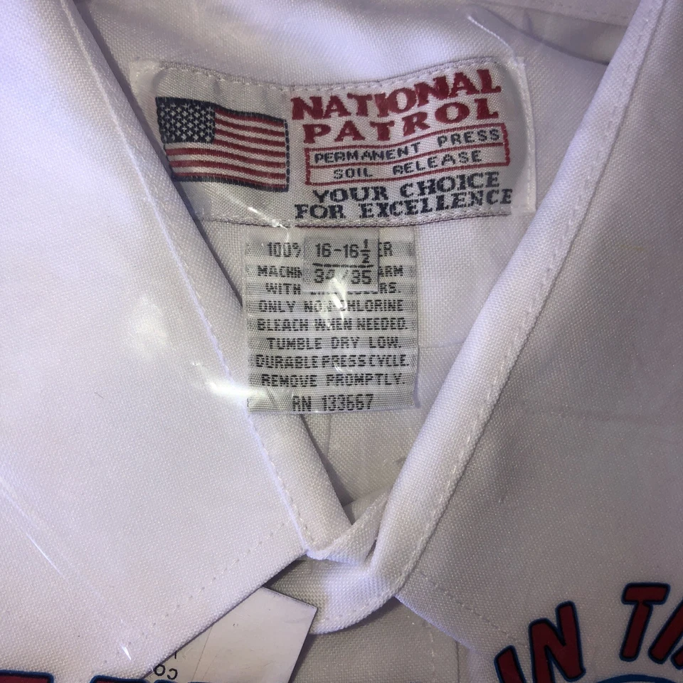 NUEVO CON ETIQUETAS Conjunto (2) Camisa de Vestir de Algodón Patrulla Nacional L/S Guardia de Seguridad 16-16 1/2 34/35 Foto 2 de 4