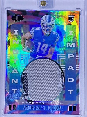AMON-RA ST BROWN ROOKIE DETROIT LIONS #/50 BLACK 3 COLOR JERSEY PATCH