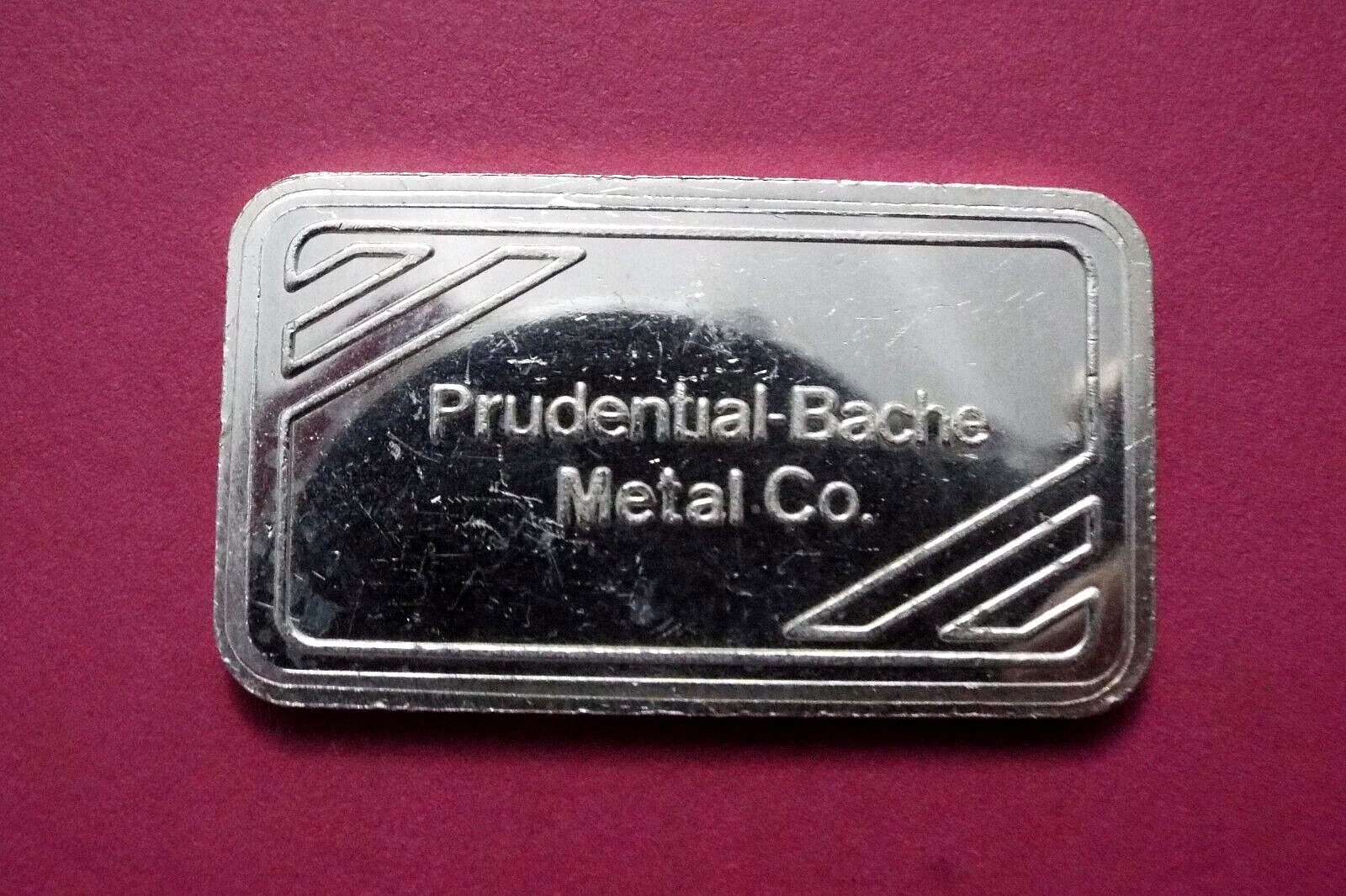 PRUDENTIAL BACHE METAL Co. 1 Oz Silver Art Bar "Rock of Gibraltar