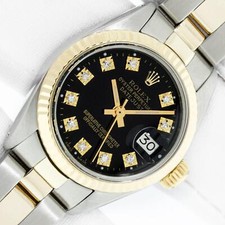 Rolex Lady DateJust Black Diamond Dial Steel ...
