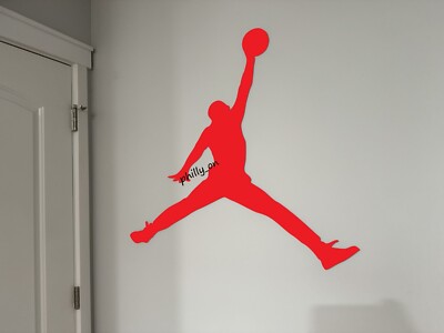 Michael Jordan Jumpman 23 Shape Wooden Sign Plaque Wall Door Decor