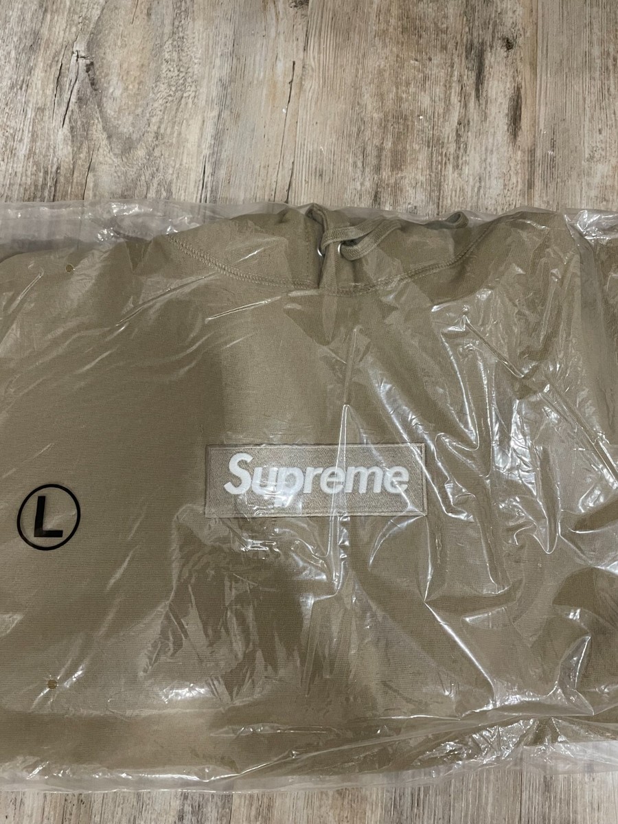 Supreme Box Logo Hooded Sweatshirt (FW23) Dark Sand Size L | eBay