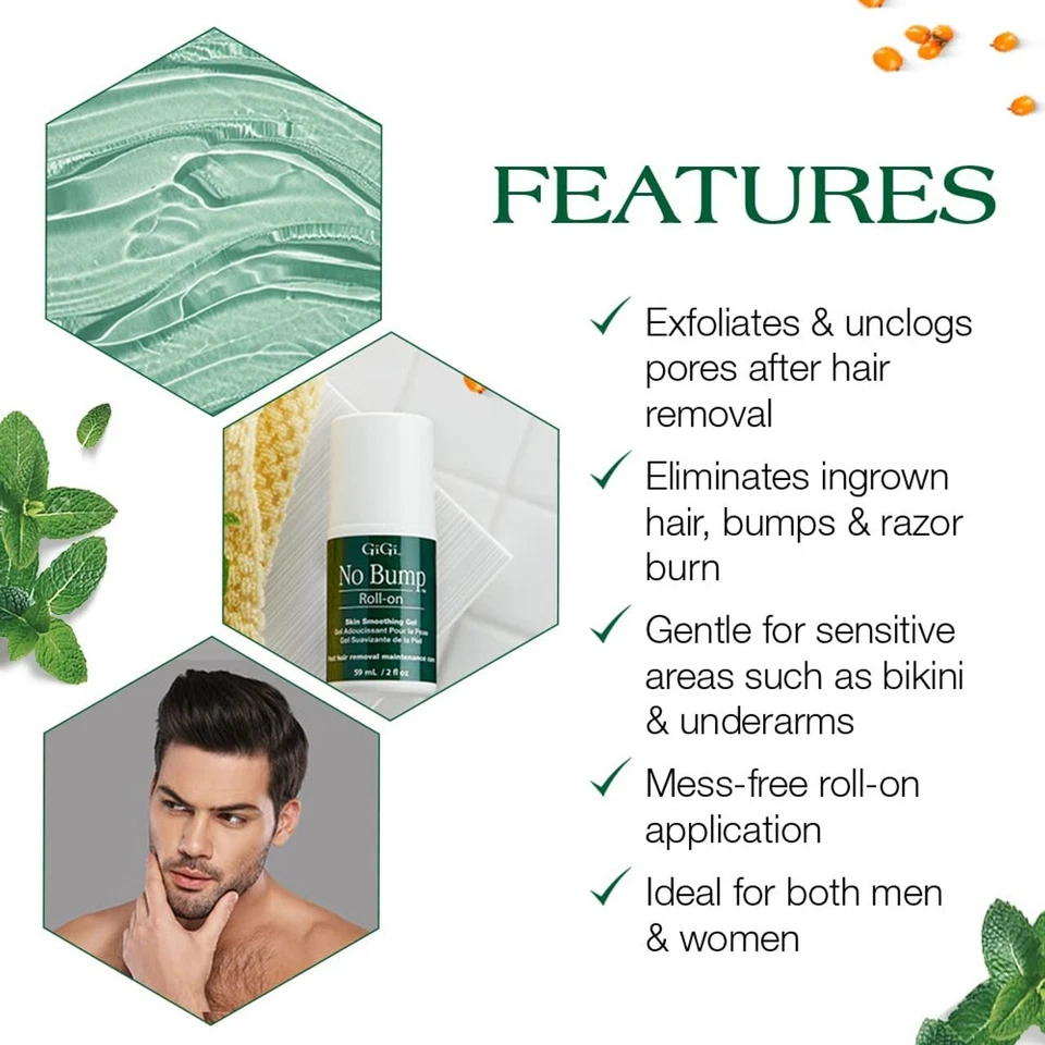 Gel exfoliante suave suavizante GiGi No Bump Roll On Skin post cera después del afeitado Foto 4 de 4