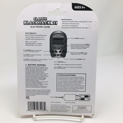 Classic Blackjack 21 Electronic Game Handheld Travel 2019 Large screen Sound NEW - Picture 2 of 5