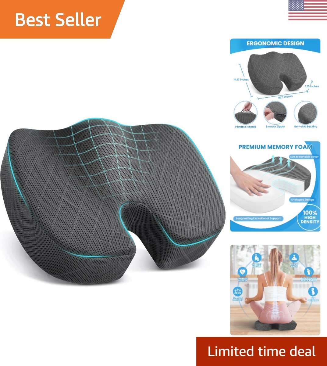 Ergonomic Seat Cushion Office Chair For Hip Pain Seat Cushion