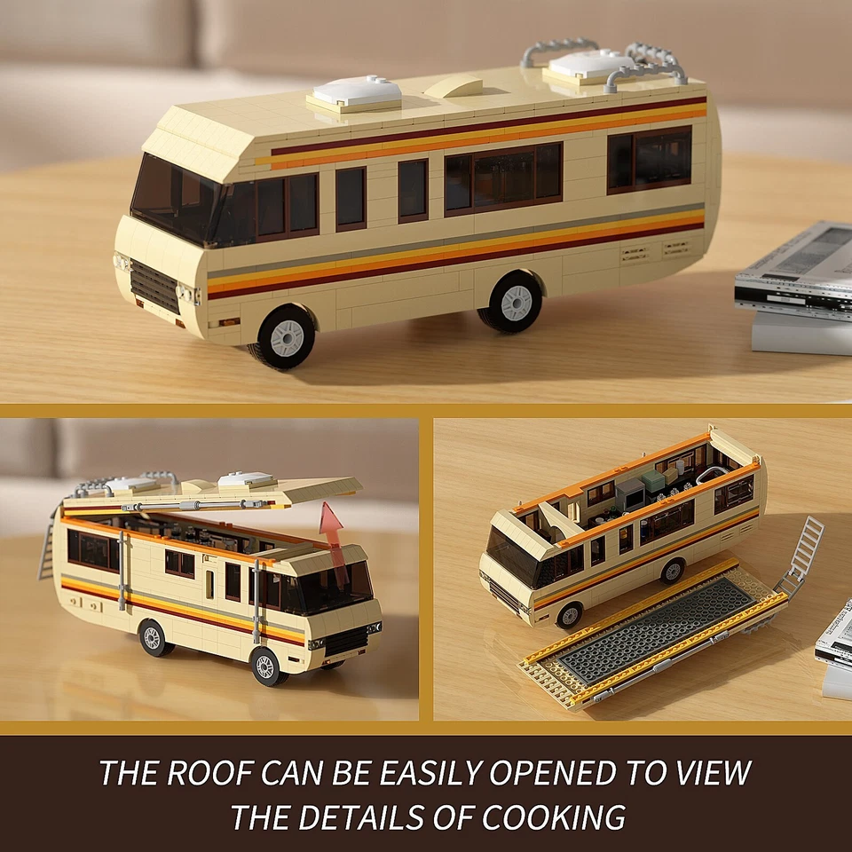 Nuevo kit de bloques de construcción de automóviles de película clásica Breaking Bad laboratorio RV vehículo modelo juguetes Foto 4 de 4