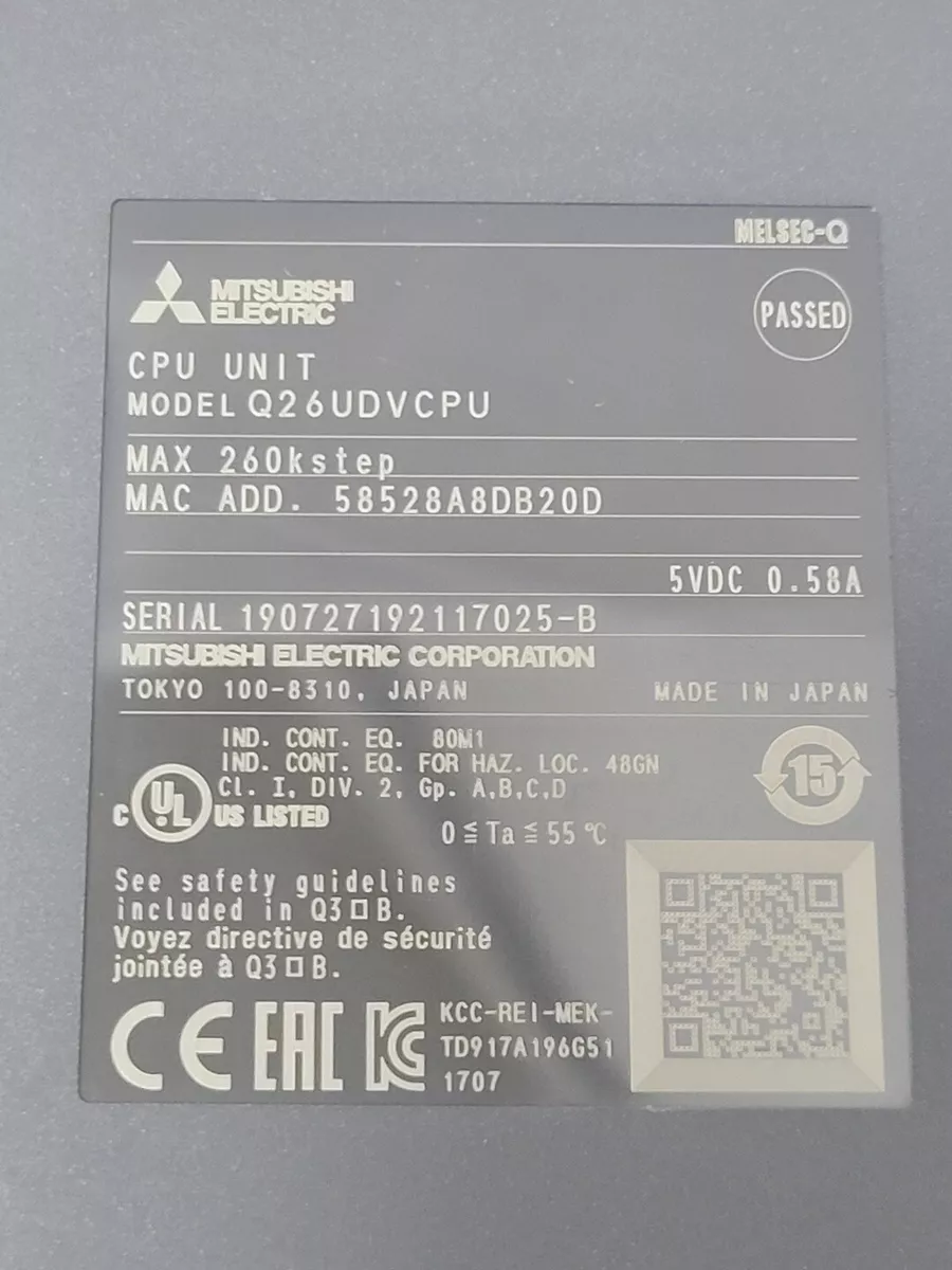 MITSUBISHI Melsec-Q Central Processor Unit CPU Unit Processor