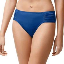 Tommy Bahama XS/TP Pearl High Waist Side Shirred Bikini Bottom Cobalt Sea