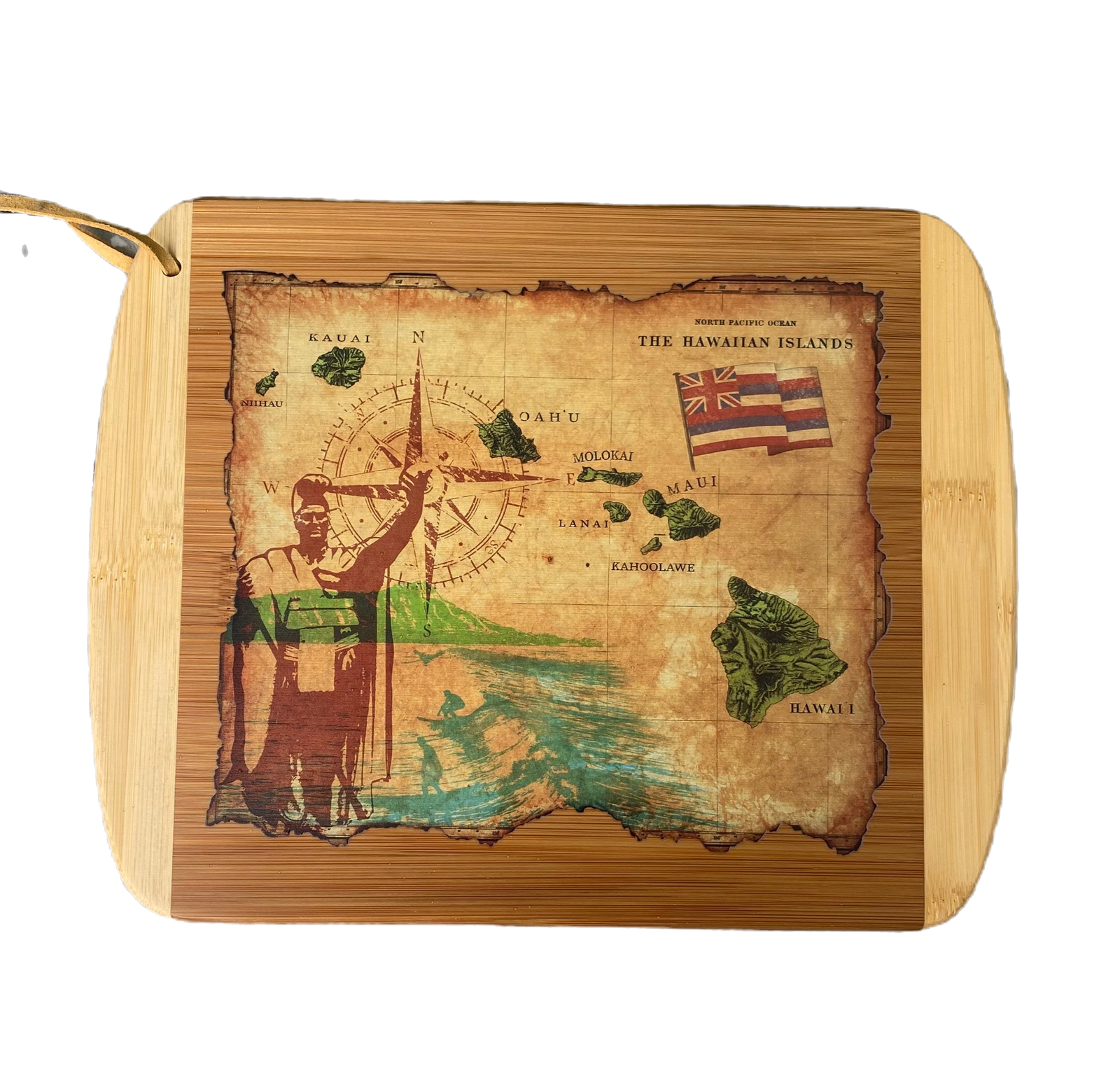 Colored Map of Hawaiian Islands Cutting/Serving Board