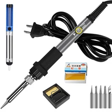 60W Soldering Iron Kit Electric Gun Adjustable Temperature Welding Solder Wire