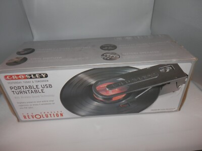 Crosley Revolution CR6002A-BK Portable USB Turntable for