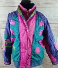 Vintage East West Puffer Coat Snow Ski Winter Unisex Size Small Neon Retro S