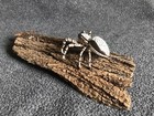 Handmade Hand-painted 3" White & Brown Jumping Spider Arachnid Replica w/Eyes — photo 3