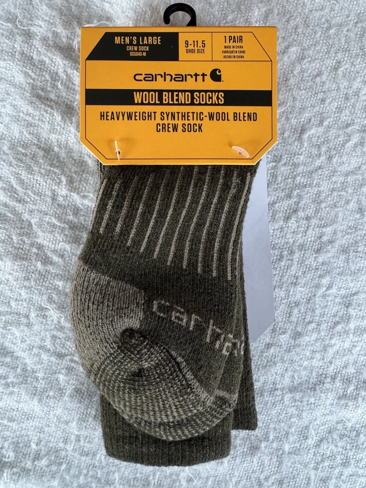 Nuevos calcetines Carhartt de mezcla de lana de peso pesado para hombre talla grande 9-11,5 nuevos con etiquetas Foto 2 de 4