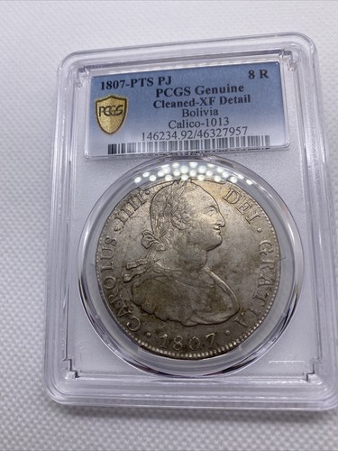 1807 PTS PJ 8 Reales Silver Coin PCGS XF Details Spanish 8R Charles IIII #7957 - Picture 5 of 12