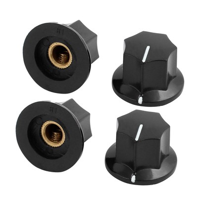 4pcs 6mm gerändelte Welle Plastik rutschfest Potentiometer Drehknopf Abdeckung