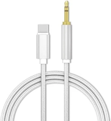 NACHTIGALL USB C auf AUX 1 Meter Nylon Kabel Audio 3,5mm Adapter für Handy Typ-C Anschluss