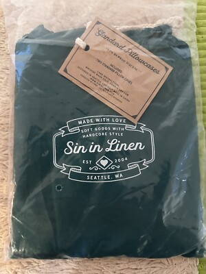Sin In Linen Bamboo Green Pillow Case 