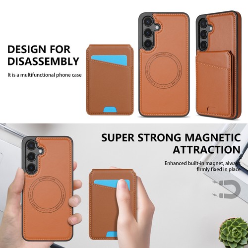Leather Wallet Detachable Magnetic Case for Samsung Galaxy S25 Ultra/S25/S24/S23 - Picture 10 of 18