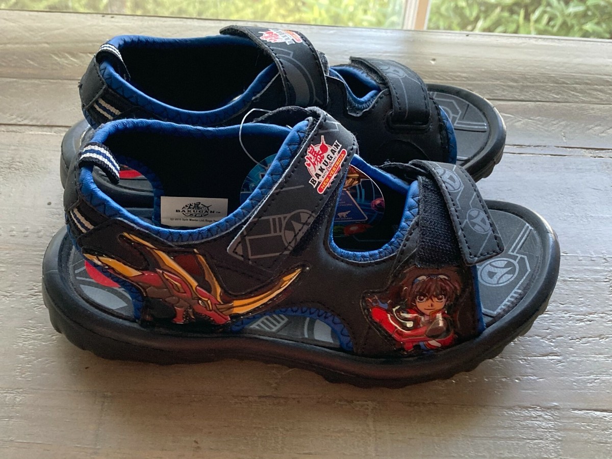 RARE 2010 BAKUGAN BOYS SIZE 2 RUBBER SANDALS SHOES