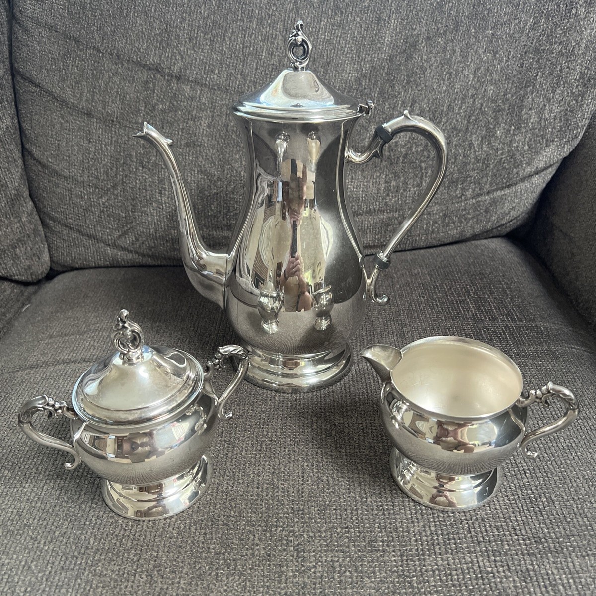 Vintage Pilgrim 3 Piece Silver Plate Tea/Coffee Set | eBay Vintage Pilgrim 3 Piece Silver Plate Tea/Coffee Set | eBay