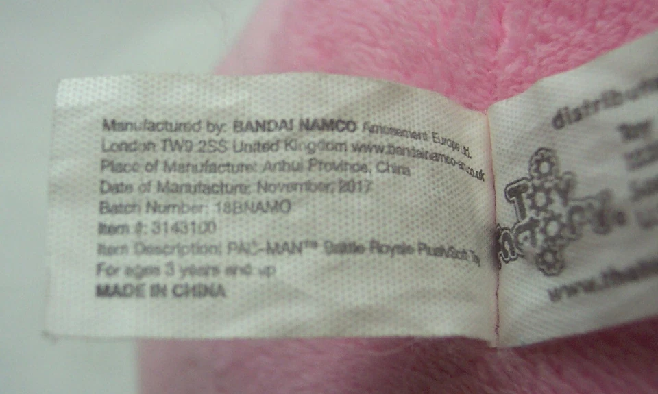 Pac-Man Battle Royale SOFT PINK PAC-MAN Videojuego 7" Peluche JUGUETE ANIMAL DE PELUCHE Foto 3 de 4