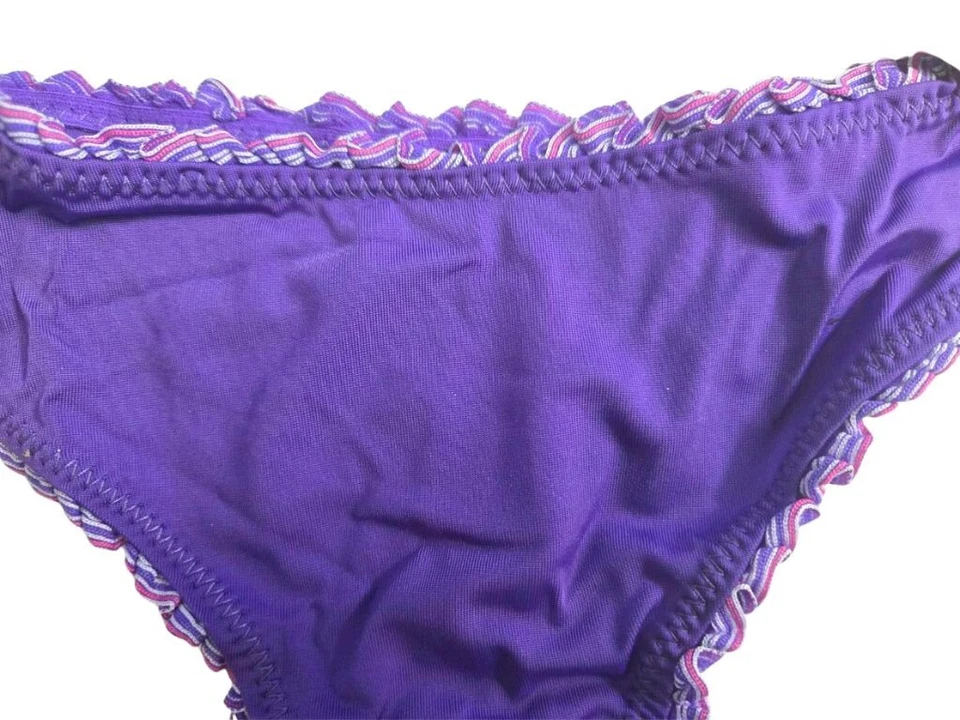 X044 Donna L'oren NEW Plum Pleat Opening Silky Sleek Microfiber G-String Thong S - Image 3 of 4