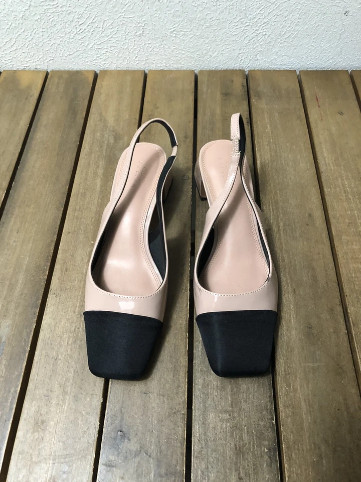 Zapatos Asos Design Bloque Bajo 2" Tacón Cordón Puntera Cuadrada Rosa Claro Talla 10 Usados en Excelente Condición Foto 2 de 4