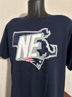 New England Patriots NFL T Shirt Large Adult Blue Size Large Navy T Shirt — photo 3