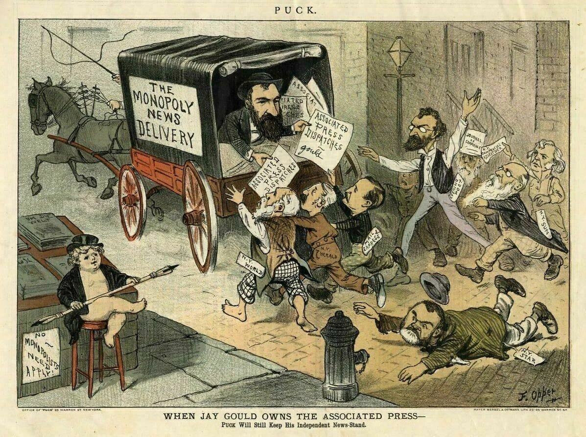 WHEN JAY GOULD OWNS THE ASSOCIATED PRESS MONOPOLY NEWS DELIVERY WAGON  DISPATCH | eBay