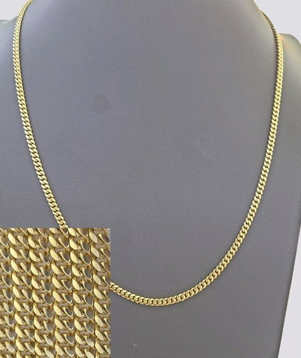 Vintage Solid 14k Yellow Gold Elongated Curb Link Chain 