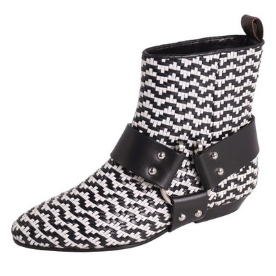 Louis Vuitton Rhapsodyline ANKLE BOOTS Braided Leather Shoes 36 Used MOLO-0