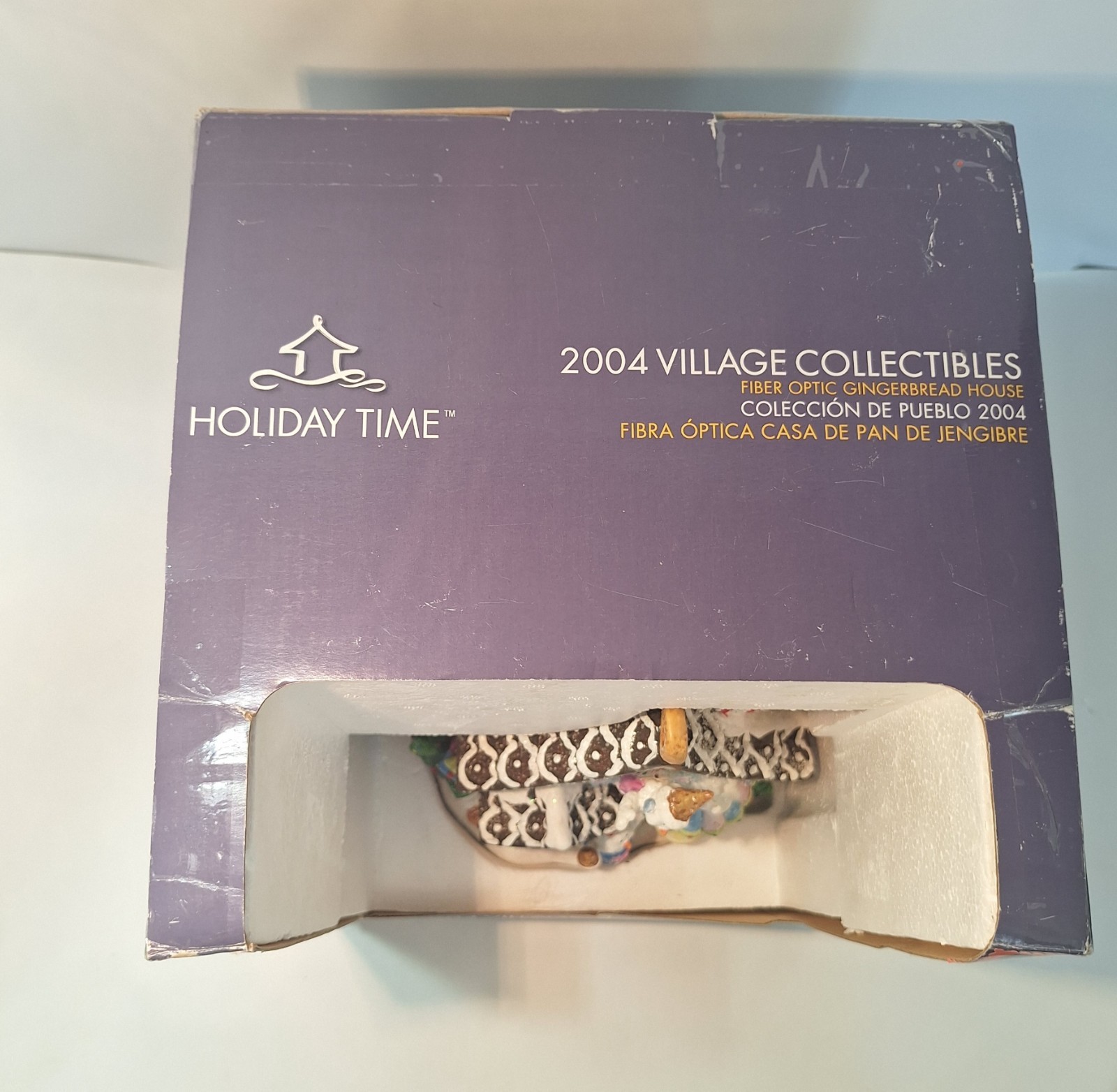 Christmas Holiday Time 2004 Village Collectibles Gingerbread House Fiber Optic