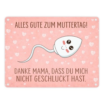 Danke Mama, dass du mich nicht geschluckt hast Metallschild in 15x20 cm zum