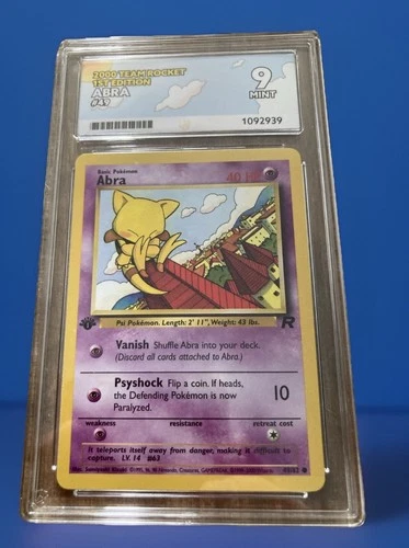 2000 Pokémon Rocket #49 Abra 1st Edition TCG ACE 9 Mint Collector's Game Card