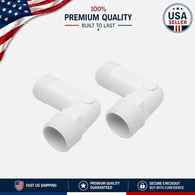 Durable 90-Degree Barb Elbow Hose Adapter - 2-Pack for Efficient Pool Filtration