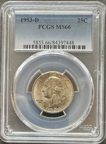 1953-D Washington Silver Quarter PCGS MS66      Free US Shipping