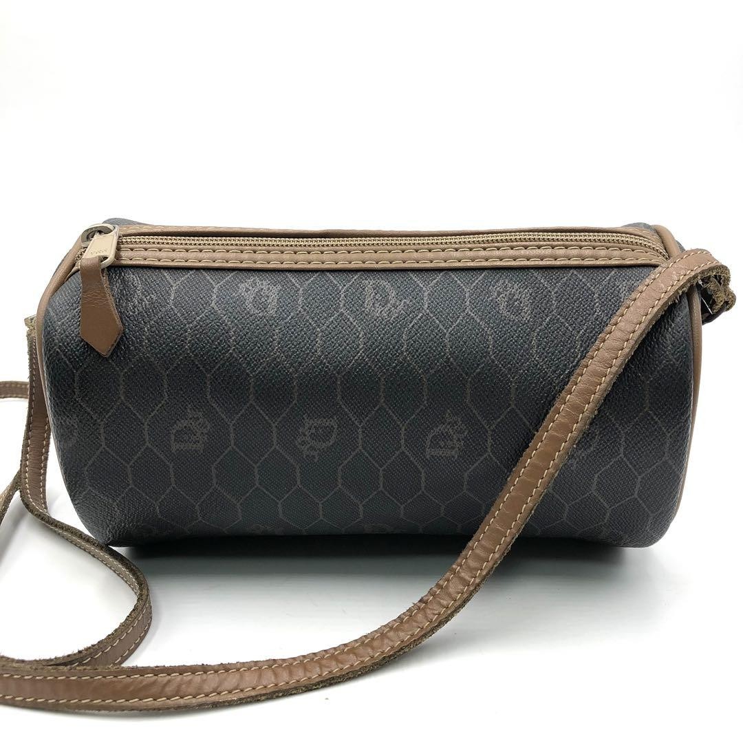 Dior Honeycomb PVC Leather Brown Shoulder Bag Authentic