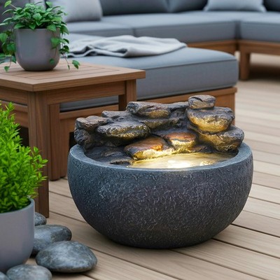 Springbrunnen mit Beleuchtung TP3003 Zimmerbrunnen Gartenbrunnen Deko Teich 42cm