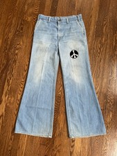 RARE Vintage 1970's Levis Orange Tab Bell Bottoms western pocket Size 32