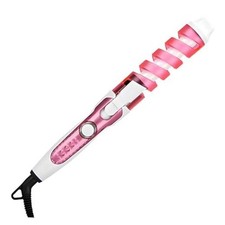 Electric Hair Curling Wand, Spiral Hair Curler with Rapid Heat-up, Pink