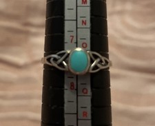 925 Sterling Silver Turquoise Ring Size 7.5