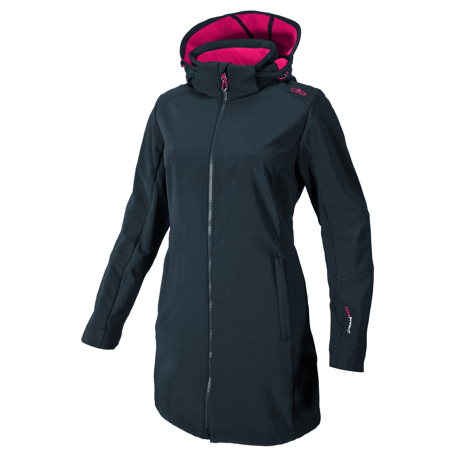 CMP Abrigo Softshell Mujer Gris Con Capucha Cremallera Talla 36