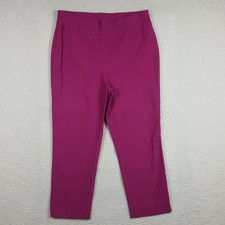 Chico's 1 Women's Size 8 So Slimming Crop Pull On Pants, Solid Pink