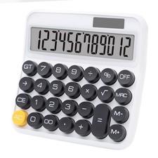 Black White Calculator, Big Button Calculator with Large LCD